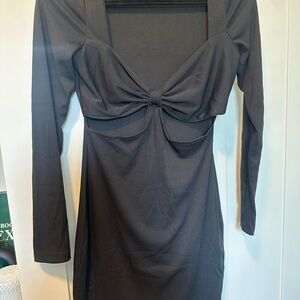 Elegant Black Long Sleeve Dress